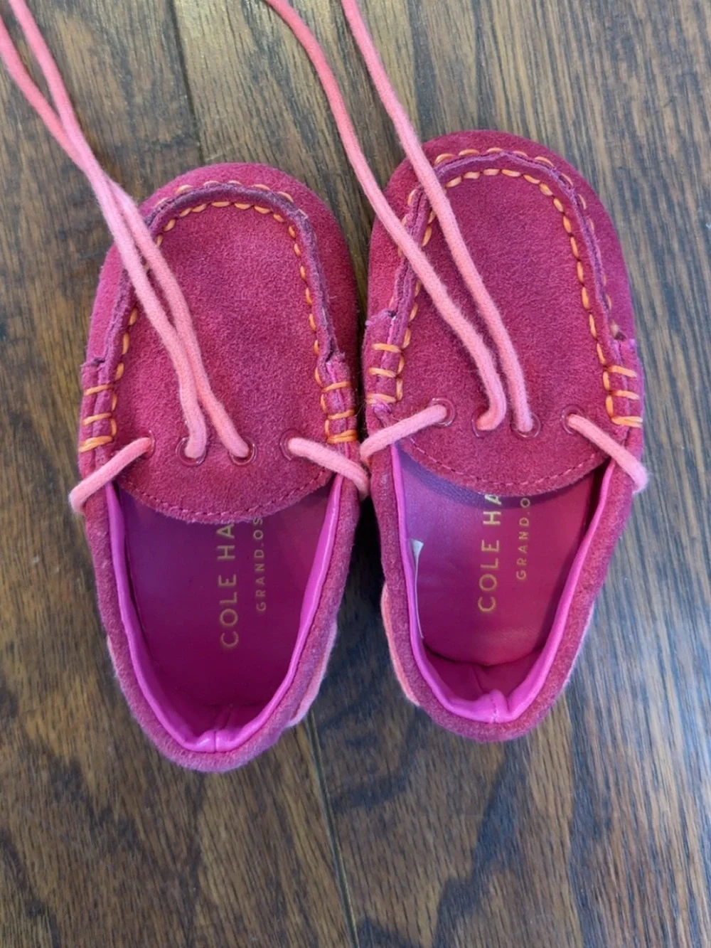 Cole Haan TODDLER Hot Pink Suede Moccasins